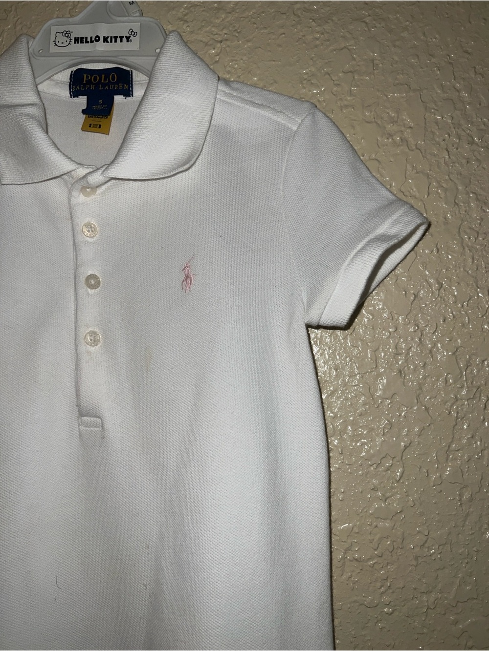 Polo by Ralph Lauren Girls White Polo with Pink Pony